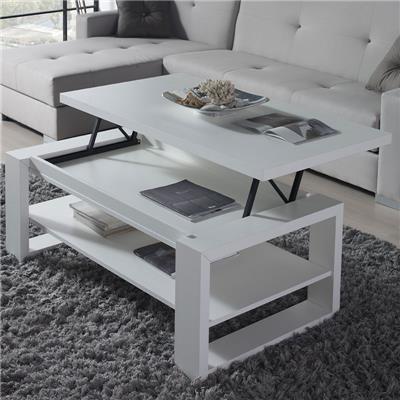 Table salon relevable blanche design TARN 2