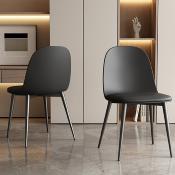Chaise noire design pour cuisine JASMINE (lot de 2)